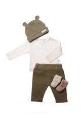 Liliput Rib-Strick-Set mit Hose in olive, 5-teilig