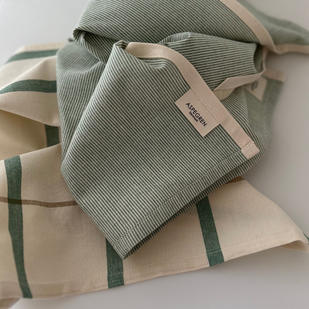 Aspegren Geschirrtuch Pinstripes – Spinach