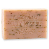 Schafmilchseife Olivenholz-Seifenschale "Wohlfühlzeit", Wildrose