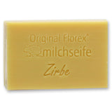 Schafmilchseife Olivenholz-Seifenschale "Wohlfühlzeit", Zirbe