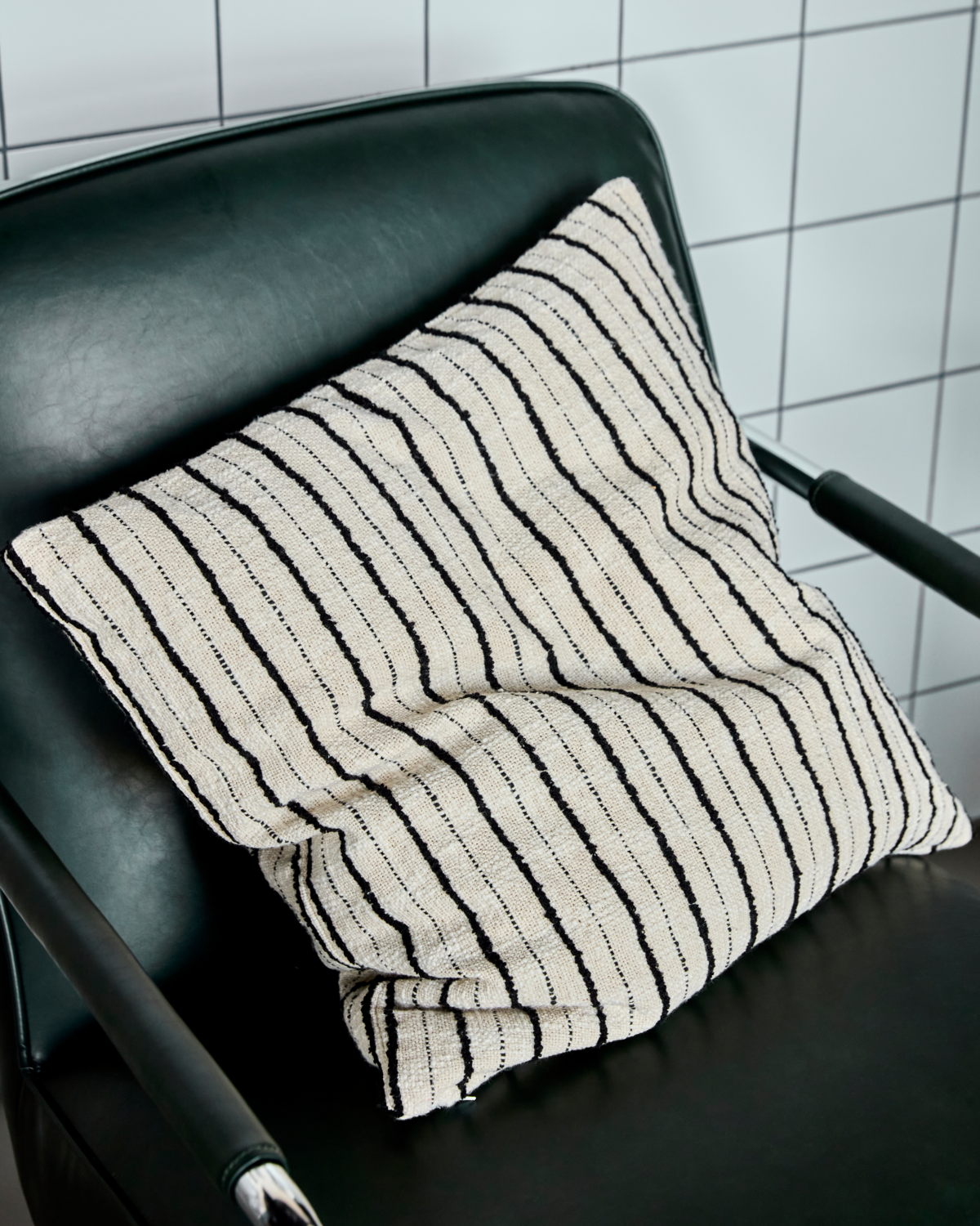 House Doctor - Kissenbezug, HDLines, Schwarz;Off-White