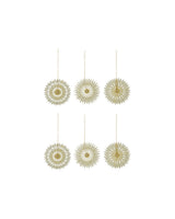 House Doctor HDStelle Weihnachtsschmuck – Off-White/Gold, 6er-Set