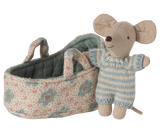 Maileg - Babymaus in Tragetasche - Blau