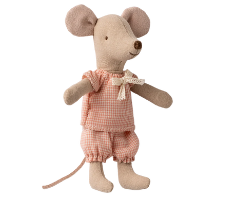Maileg - Kleine Schwester Maus in Streichholzschachtel Magnethände