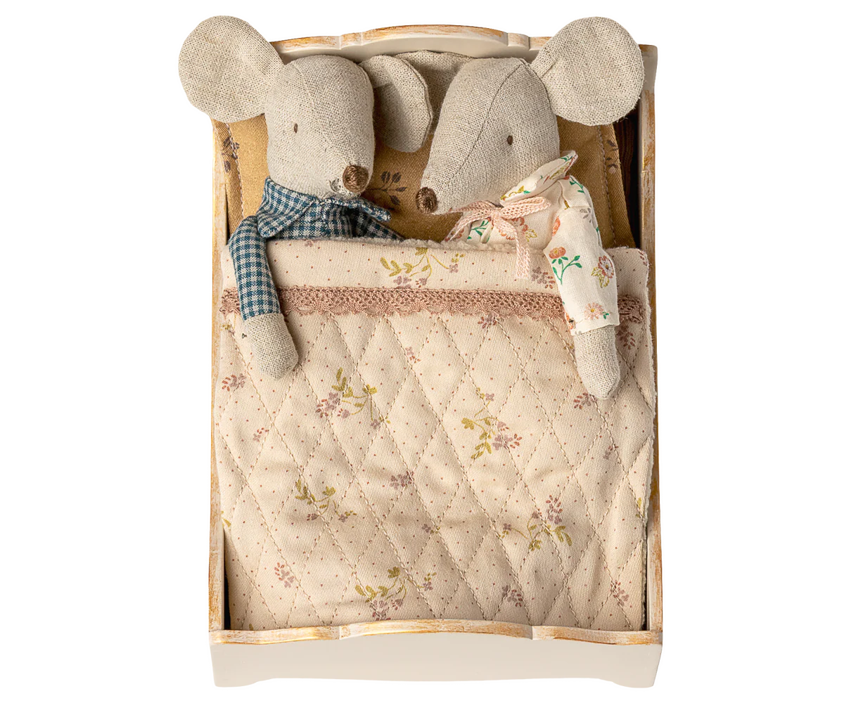 Maileg - Bett, Maus - Creme