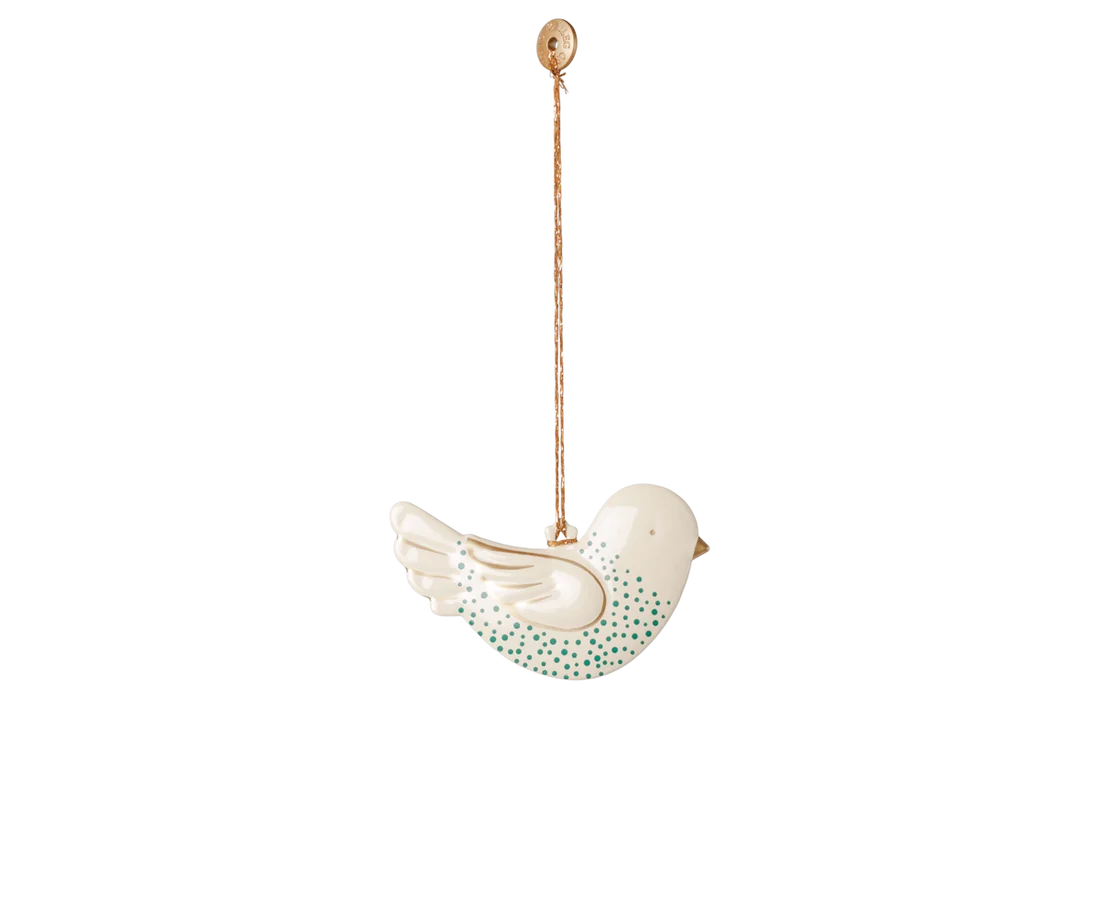 Maileg Metallornament Vogel – Grüner Punkt