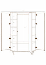 Wardrobe, 3 doors, white, Wood Collection