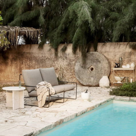 Ferm LivingDesert Stripe Outdoor Sofa Cashmere / Chocolate
