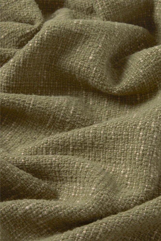 Lorena Canals Handgewebte Baumwolldecke – Khaki / Beige, 130 × 180 cm