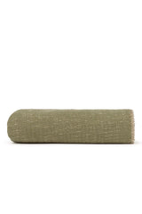 Lorena Canals Handgewebte Baumwolldecke – Khaki / Beige, 130 × 180 cm