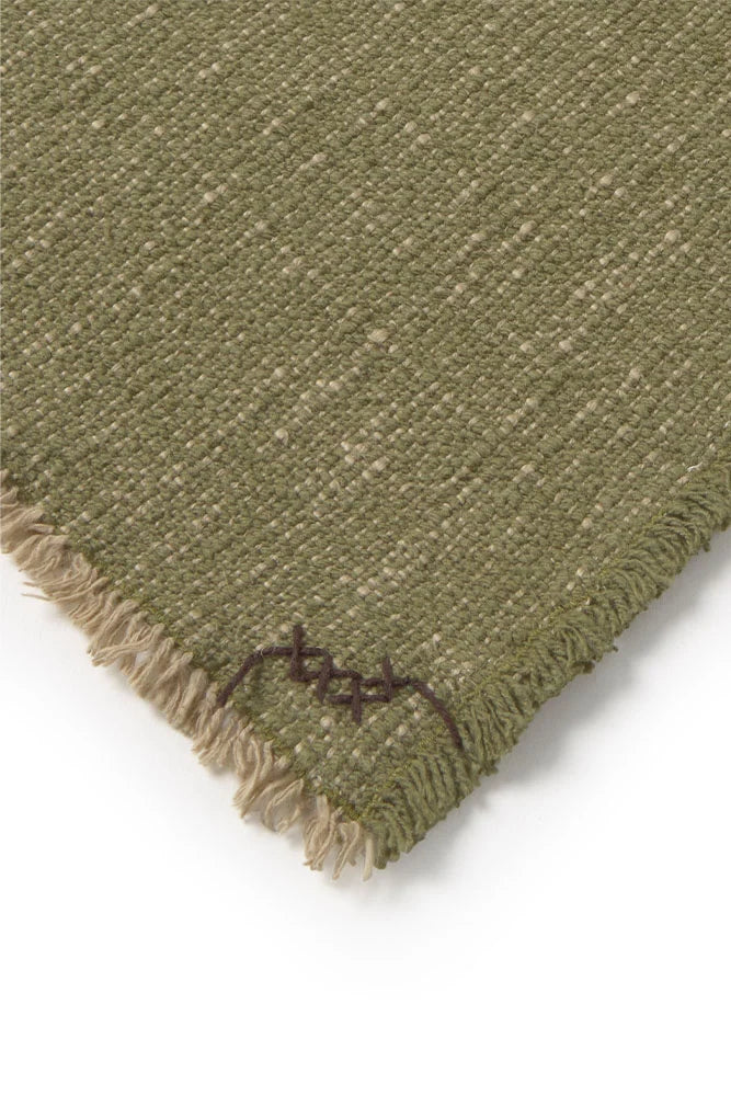 Lorena Canals Handgewebte Baumwolldecke – Khaki / Beige, 130 × 180 cm