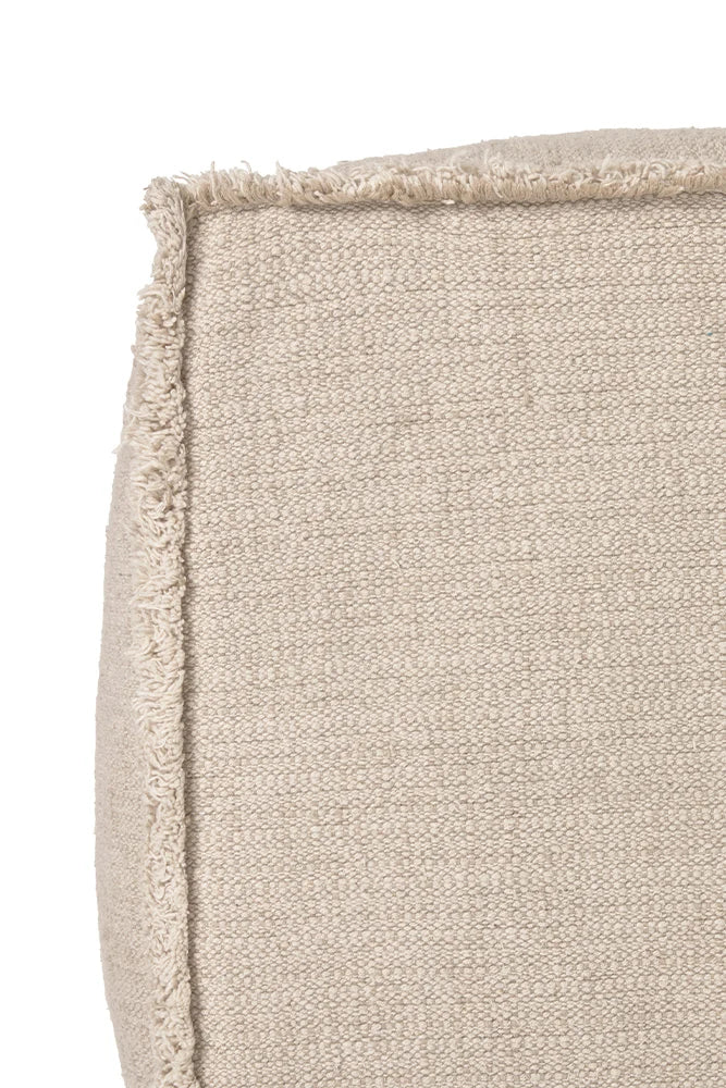Lorena Canals Handgewebter Baumwollpouf – Natural / Beige, 45 × 45 × 45 cm