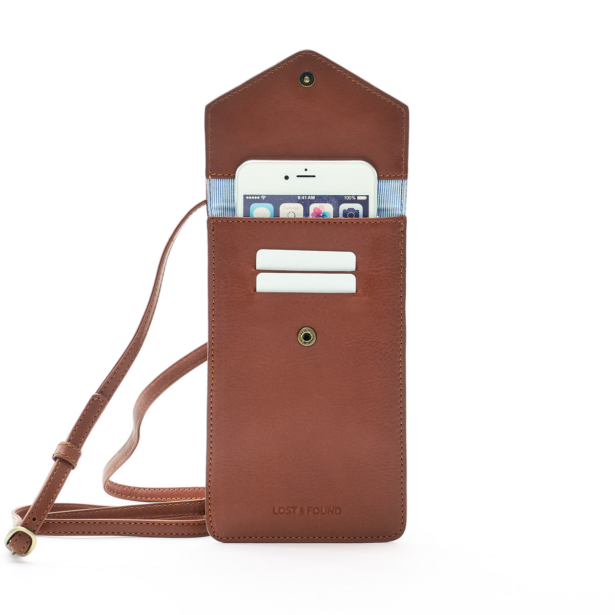 Lost & Found Handytasche mit Reissverschlussfach Whisky