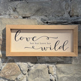 Everyday Signs – Rechteckige Leinenschilder im Eichenholzrahmen (40 x 18 cm)