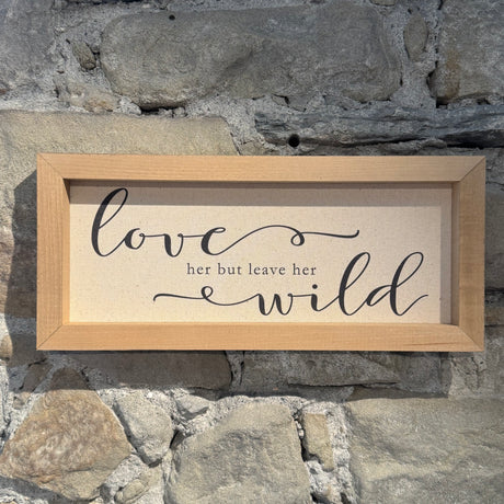 Everyday Signs – Rechteckige Leinenschilder im Eichenholzrahmen (40 x 18 cm)