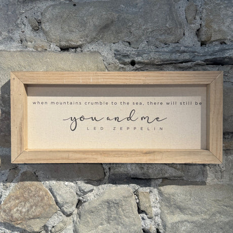 Everyday Signs – Rechteckige Leinenschilder im Eichenholzrahmen (40 x 18 cm)