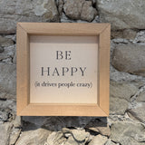 Everyday Signs – Quadratische Leinenschilder im Eichenholzrahmen (20 x 20 cm)
