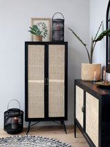 Laterne in Bambus - antique schwarz