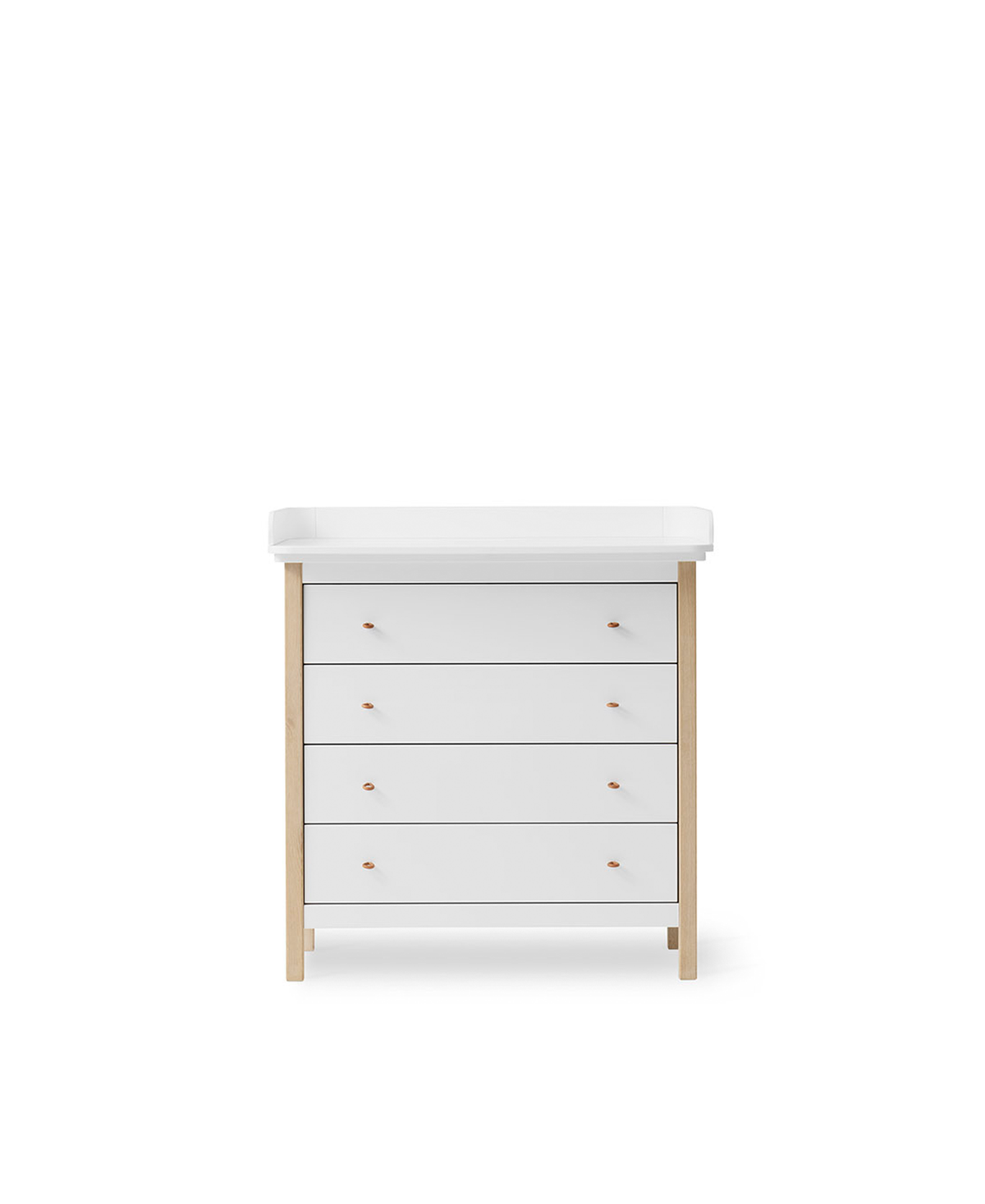 Oliver Furniture Wood Wickelkommode 4 Schubladen, Weiss/Eiche