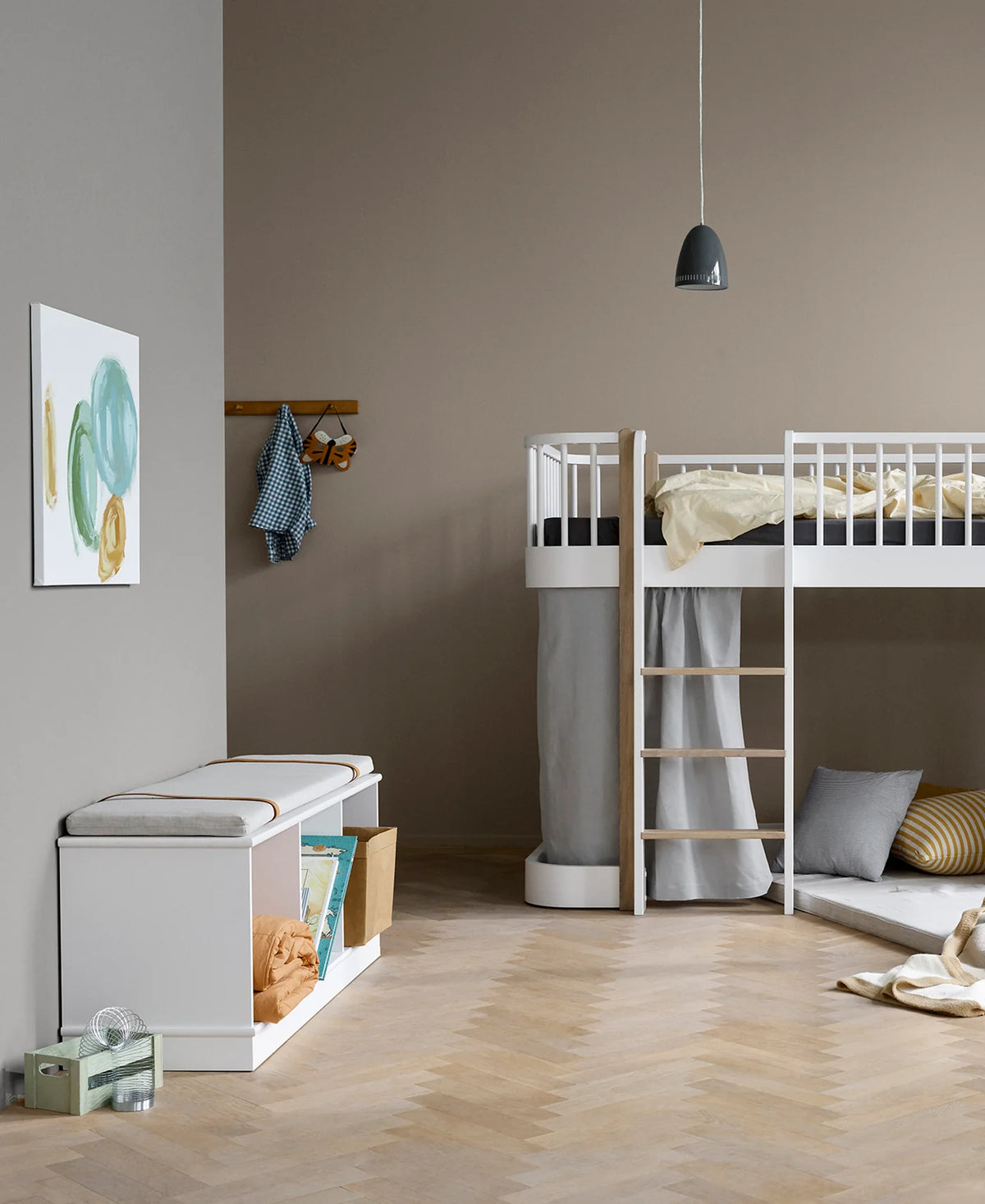 Wood Lounger Bed White 120 cm