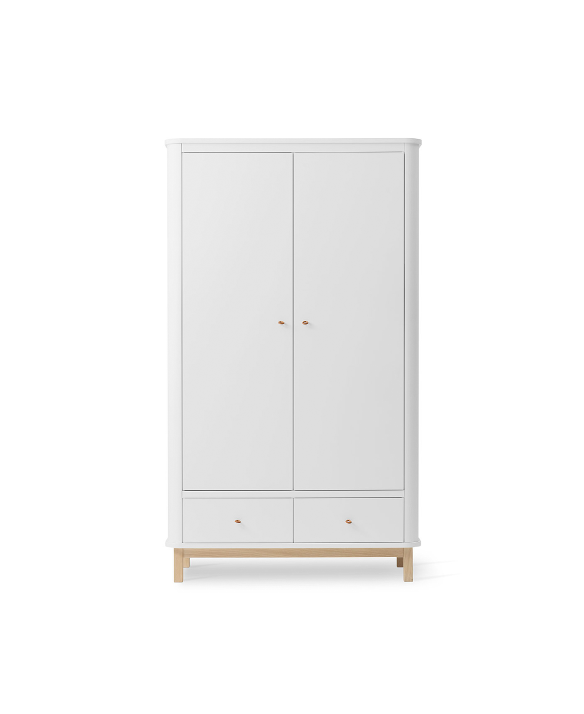 Oliver Furniture Wood Kleiderschrank 2türig, Weiss/Eiche