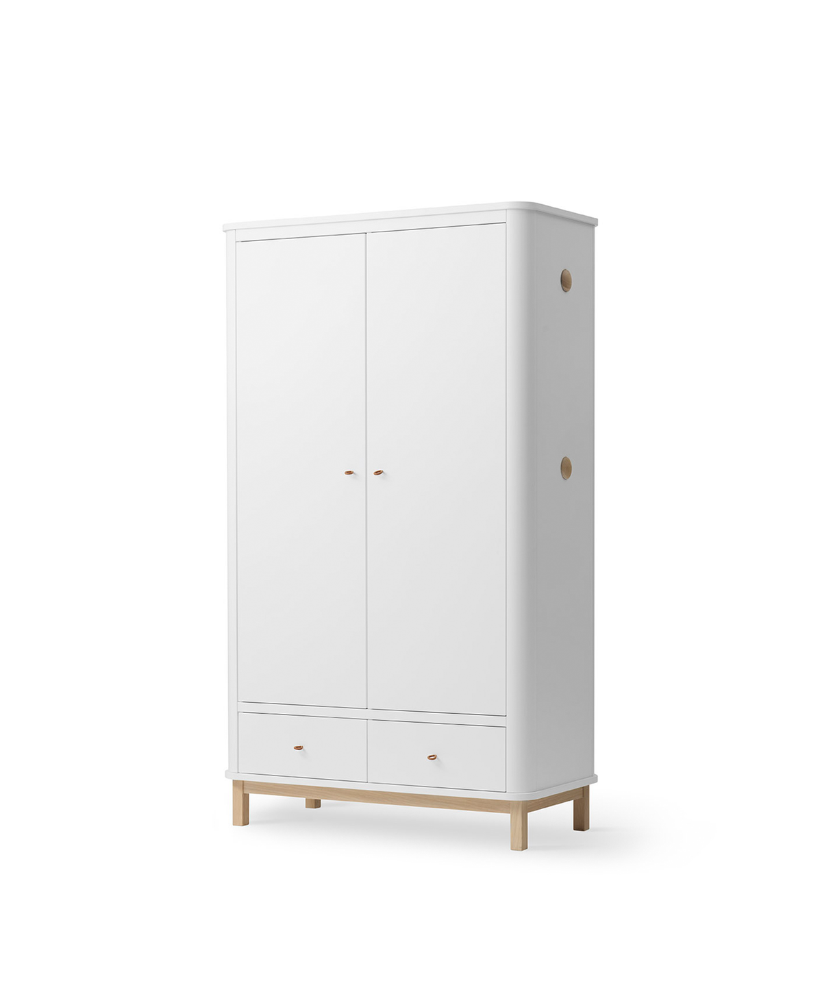 Oliver Furniture Wood Kleiderschrank 2türig, Weiss/Eiche