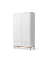 Oliver Furniture Wood Kleiderschrank 2türig, Weiss/Eiche