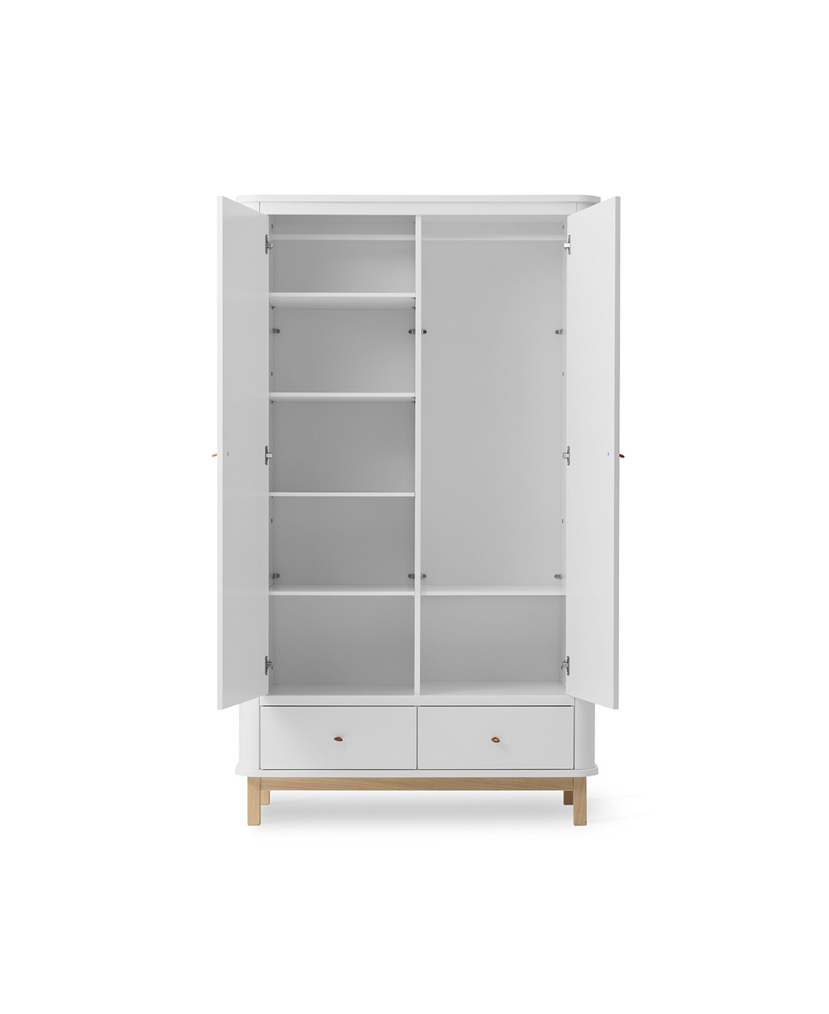 Oliver Furniture Wood Kleiderschrank 2türig, Weiss/Eiche