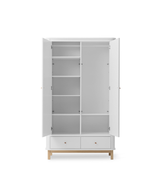 Oliver Furniture Wood Kleiderschrank 2türig, Weiss/Eiche