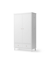 Wood wardrobe 2 doors, white