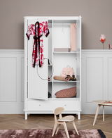Wood wardrobe 2 doors, white