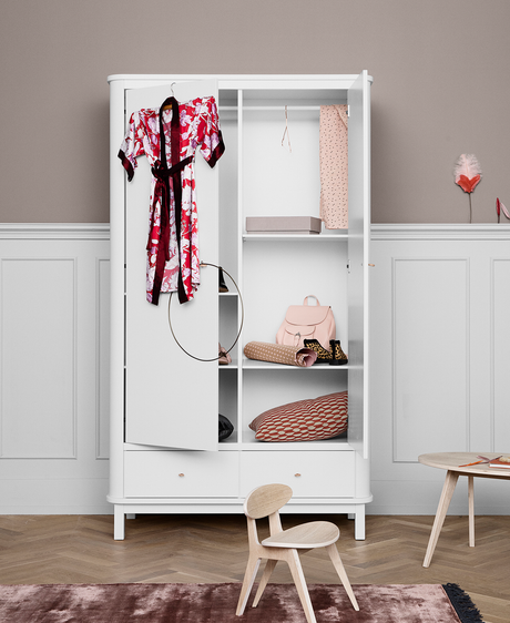 Oliver Furniture Wood Kleiderschrank 2türig, weiss
