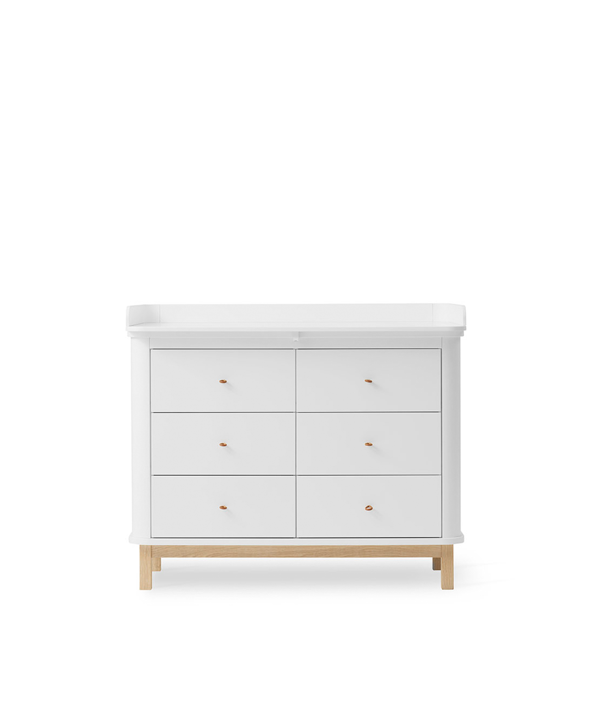 Oliver Furniture Wood Wickelkommode 6 Schubladen, Weiss/Eiche