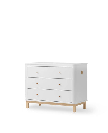 Oliver Furniture Wood Kommode 3 Schubladen, Weiss/Eiche