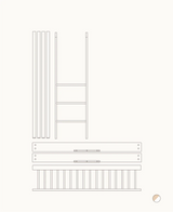 Oliver Furniture Wood Mini+ Umbauset vom Baby- und Juniorbett zum halbhohen Etagenbett, Weiss/Eiche