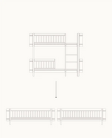 Oliver Furniture Wood Mini+ Umbauset Etagenbett zu 2 Juniorbetten, Weiss/Eiche