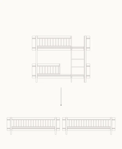 Conversion/ Half-height loft bed to bunk bed, Seaside Collection