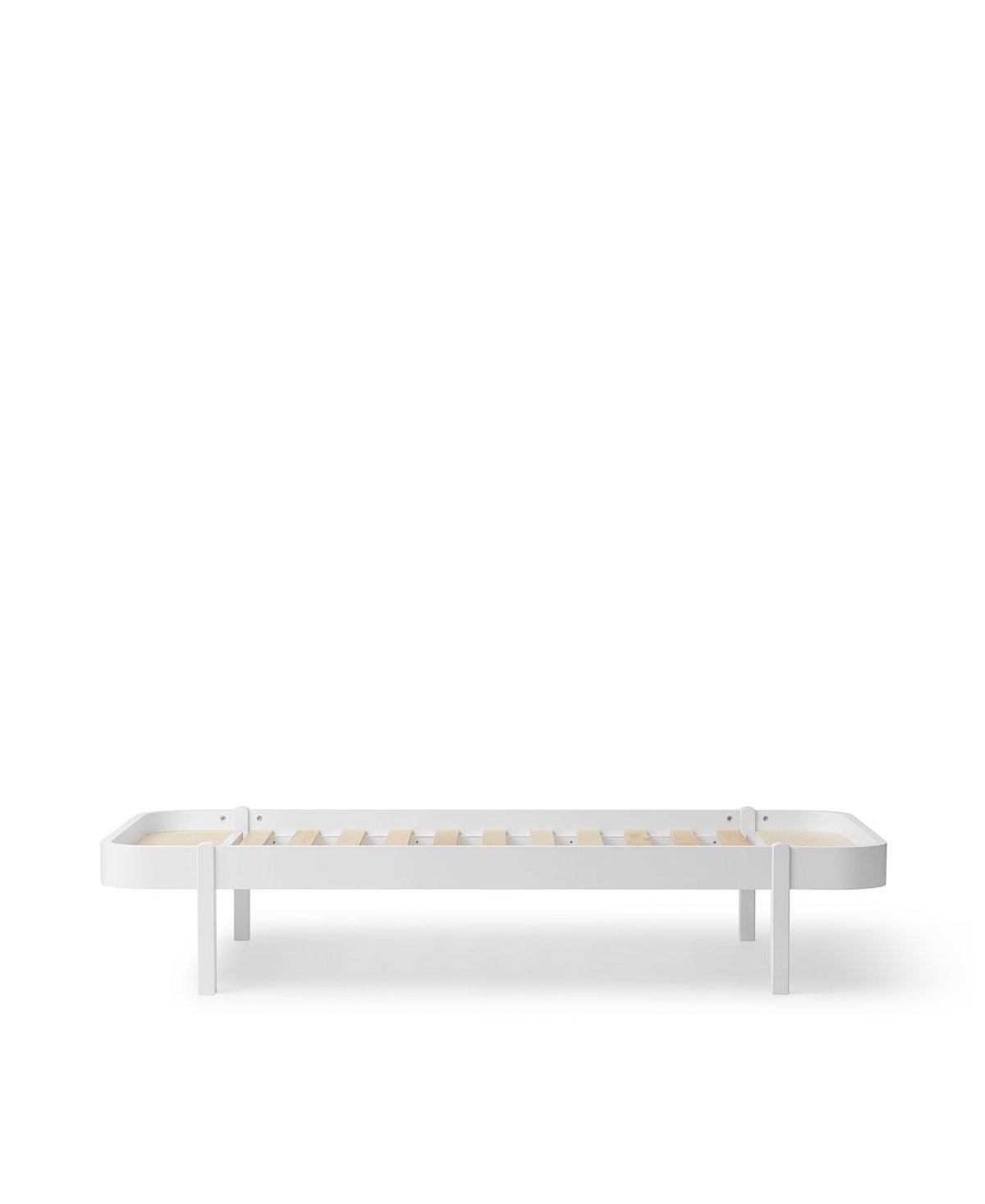 Wood Lounger Bed White 120 cm