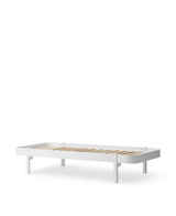 Wood Lounger Bed White 120 cm