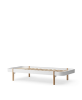 Oliver Furniture Wood Lounger Bett, Weiss/Eiche