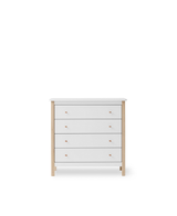 Oliver Furniture Wood Kommode 4 Schubladen, Weiss/Eiche
