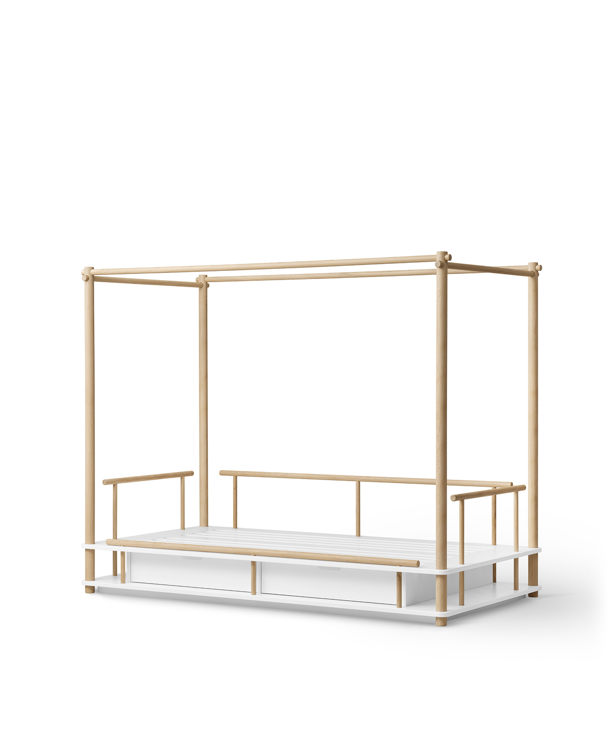 Oliver Furniture Camp Himmelbett, Weiss/Eiche