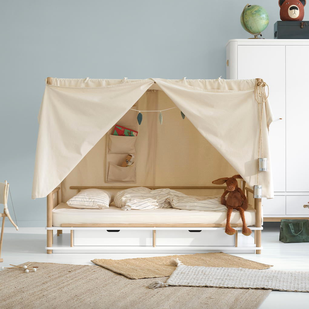 Oliver Furniture Camp Himmelbett, Weiss/Eiche
