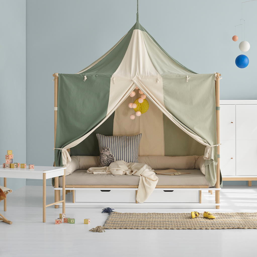 Oliver Furniture Camp Himmelbett, Weiss/Eiche
