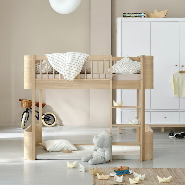 Mini+ halbhohes Hochbett Eiche von Oliver Furniture