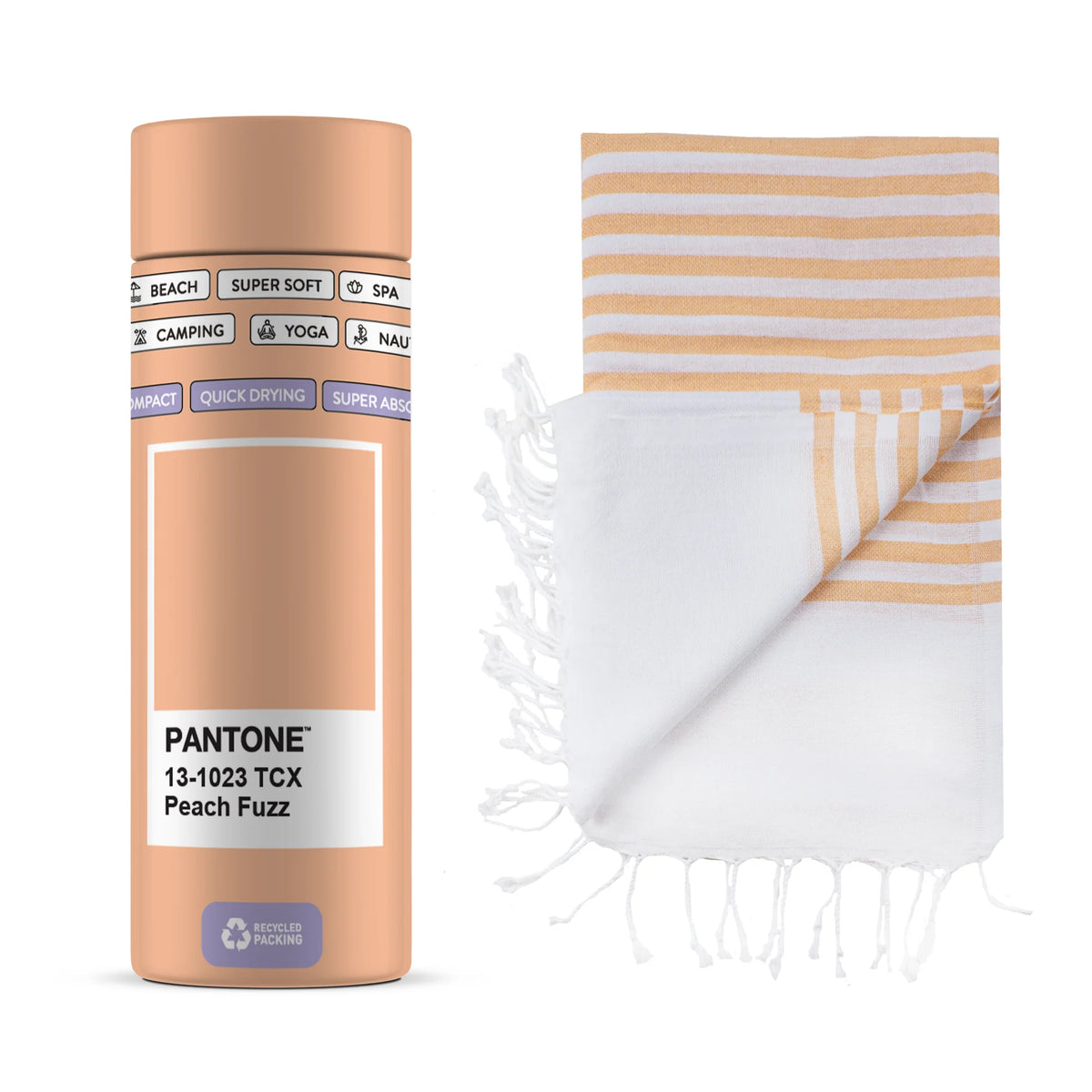 Peach Fuzz Strand-Hammamtuch mit recycelter Geschenkbox