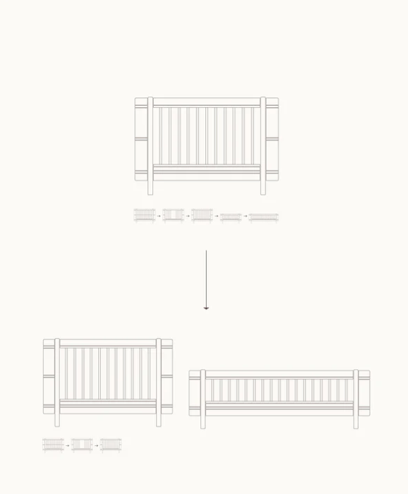 Oliver Furniture Wood Mini+ Geschwisterset für Babybett & Juniorbett, Eiche