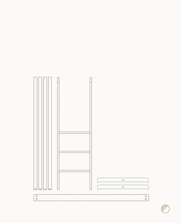 Oliver Furniture Wood Mini+ Umbauset zum Hochbett, Weiss/Eiche