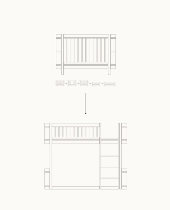 Oliver Furniture Wood Mini+ Umbauset zum Hochbett, Weiss/Eiche