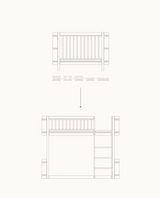 Oliver Furniture Wood Mini+ Umbauset zum Hochbett, Weiss/Eiche
